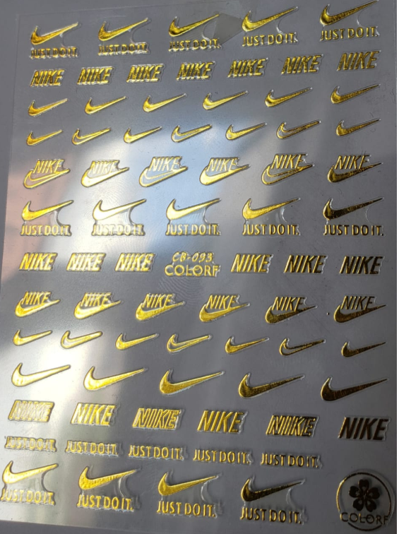 Sticker de Gel 3D para U&ntilde;as NIKE DORADO