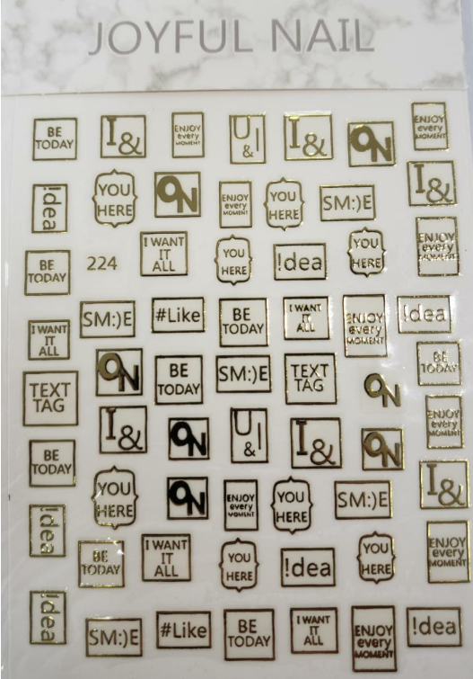 Sticker de Gel 3D para U&ntilde;as MENSAJES DORADOS DORADO