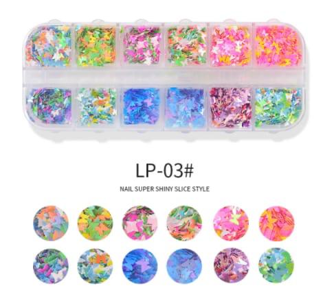 Glitter MARIPOSAS coleccion mixta neon