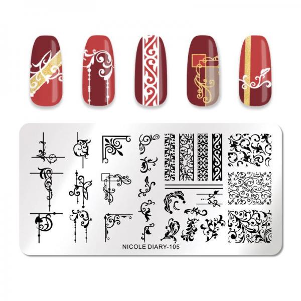 Placa de Stamping Rectangular NICOLE DIARY-105 Grekas
