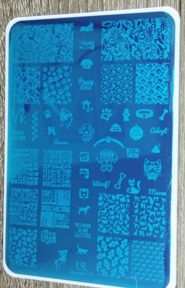 Placa de Stamping Rectangular Beautiful-12 Grande