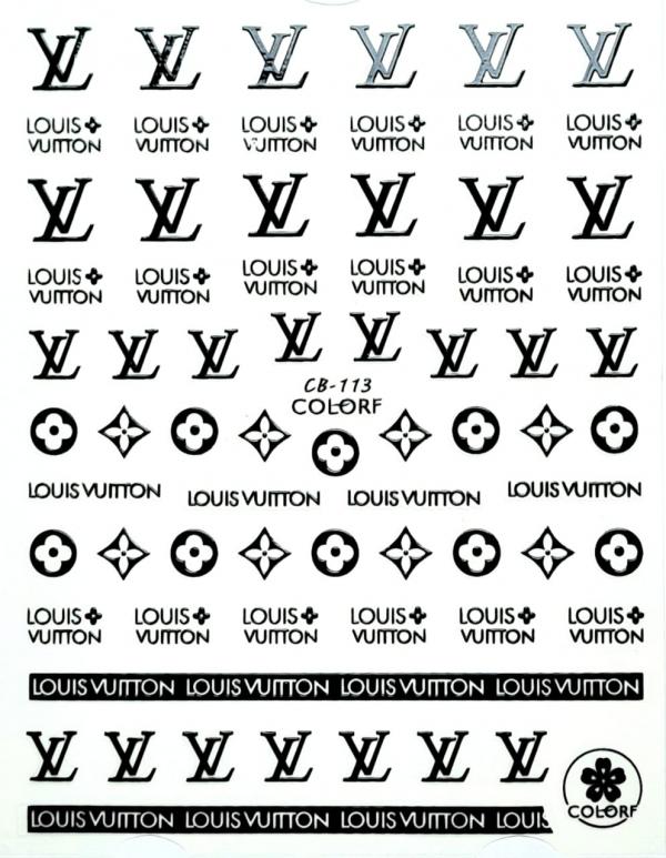 Sticker de Gel 3D para U&ntilde;as LOUIS VUITTON negra