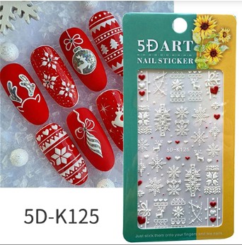 Sticker Corazones y Copos  K125