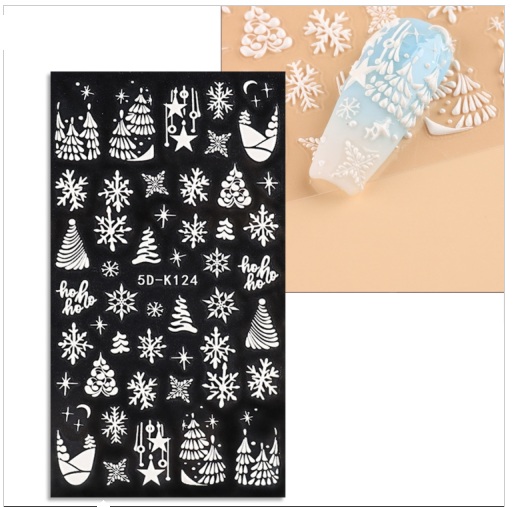 Sticker Arbolitos y Copos  K124 Blancos