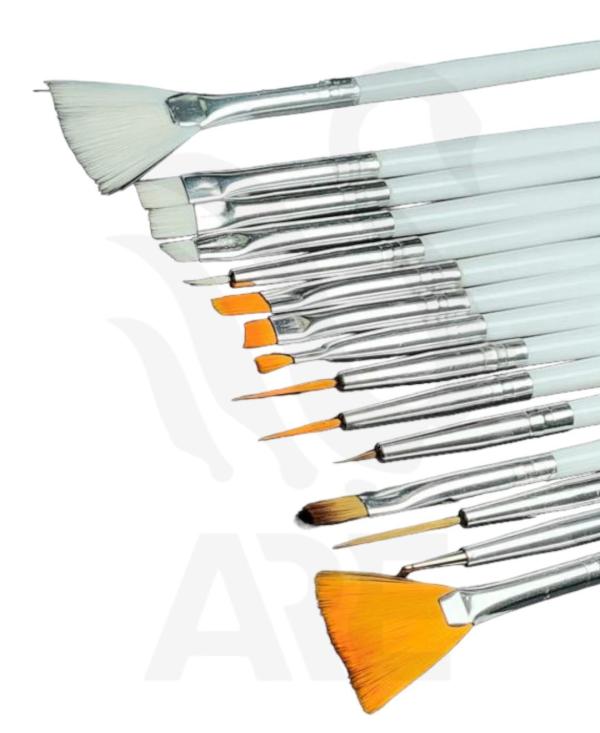 Kit De 15 Pinceles blancos de diseno blanco blanco