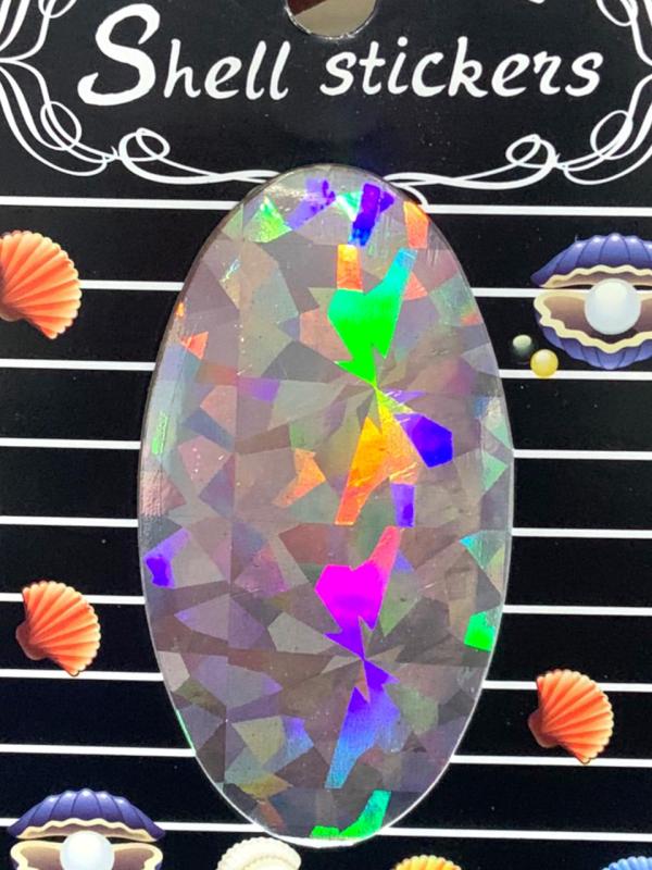 sticker lamina de vidrio plateado Holografico