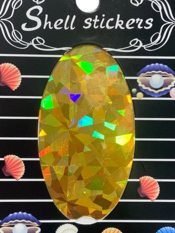sticker lamina de vidrio dorado Holografico