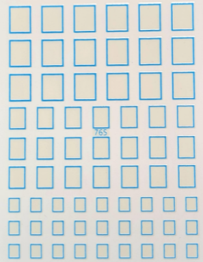 Sticker CUADROS  celeste ne&oacute;n 765