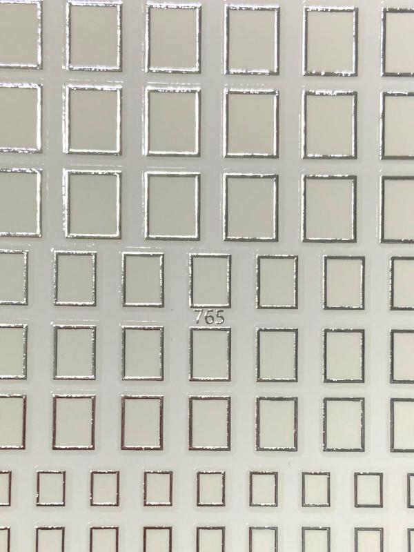 Sticker  cuadros plateado 765