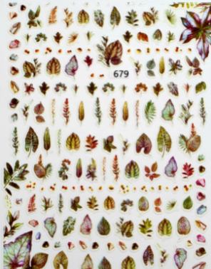 Sticker flores y hojas  679