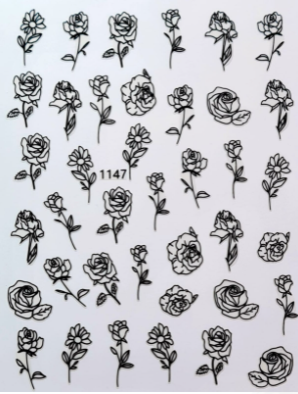 Sticker rosas negras 1147