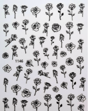 Sticker rosas negras 1146