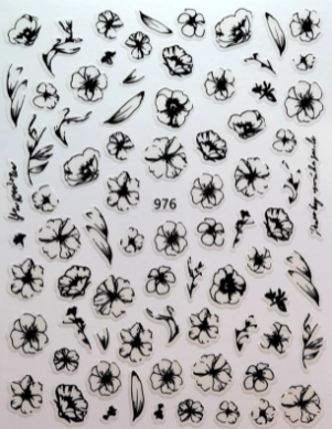 Sticker rosas negras 976