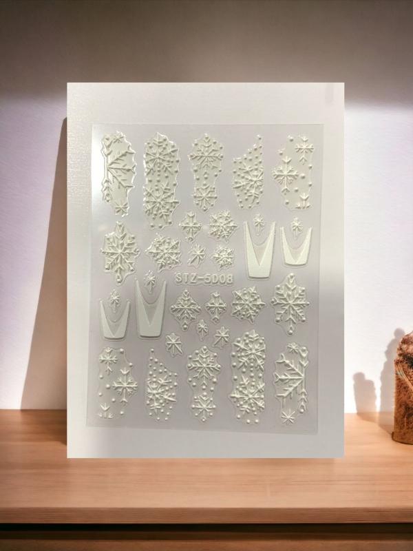 Sticker 3d    COPOS GRANDES  STZ 5D08 BLANCO