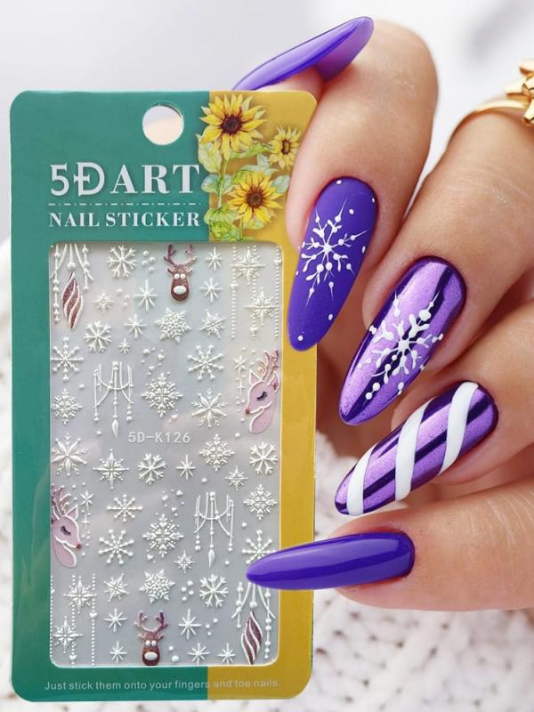 Sticker VENADO ROSADOS Y COPOS 5D K126