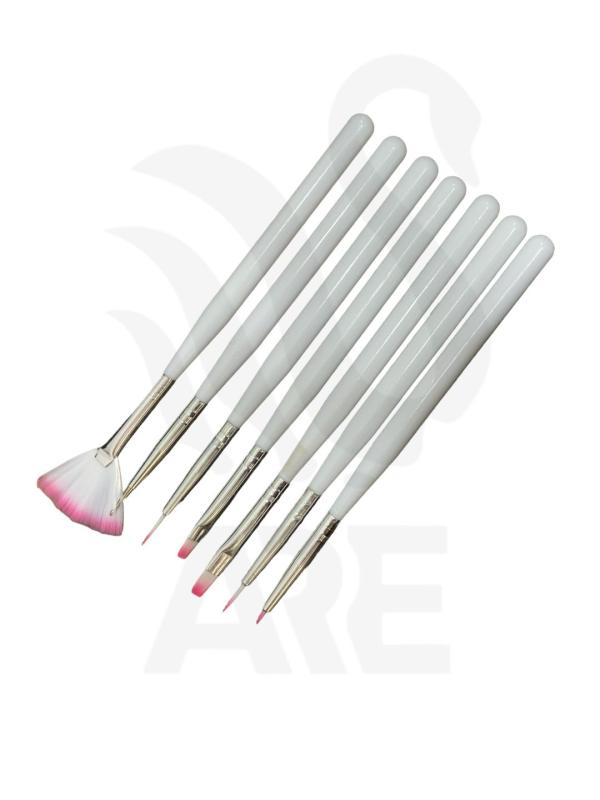 kit pinceles BLANCOS 7 UNIDADES rosados
