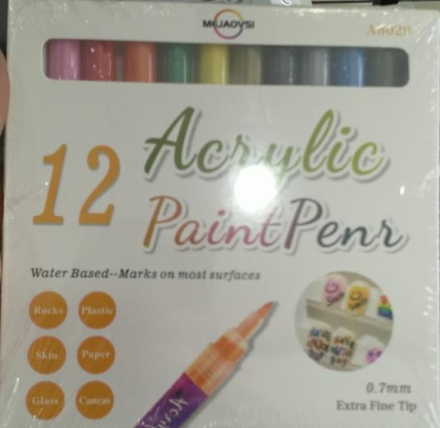 12 LAPIZ DE PINTURA ACRILICA (punta gruesa)