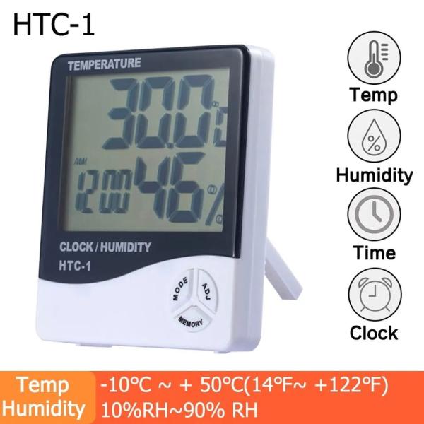 RELOJ PARA TEMPERATURA  Y HUMEDAD NEGRO