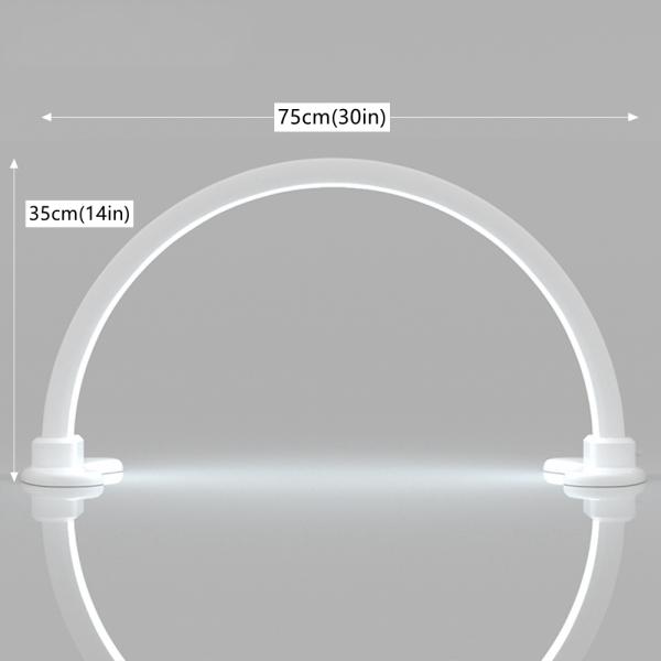 Lampara de iluminaci&oacute;n media luna de mesa blanca