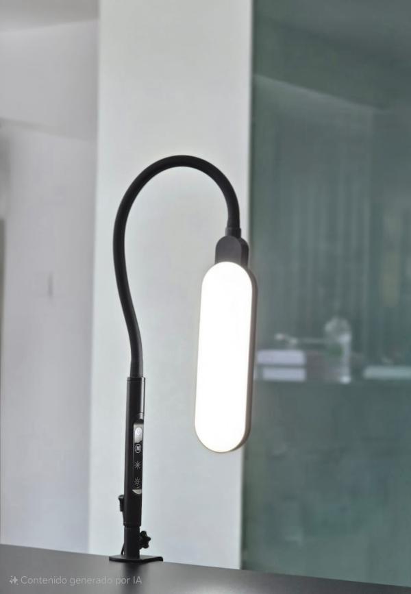 Lampara de iluminaci&oacute;n mesa delgada negra