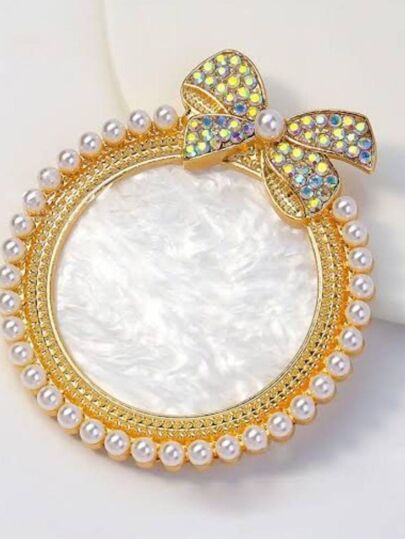 Base para tips con decoracion lazo plata