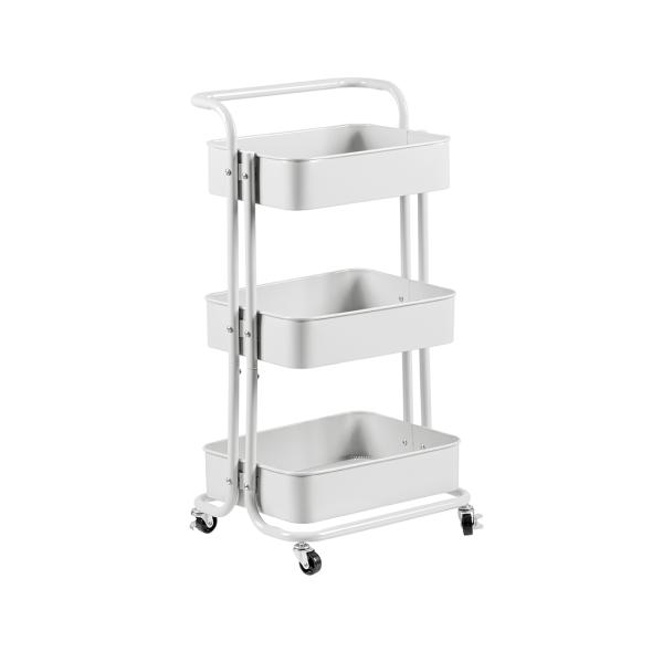 Carrito ayudante de 3 niveles blanco