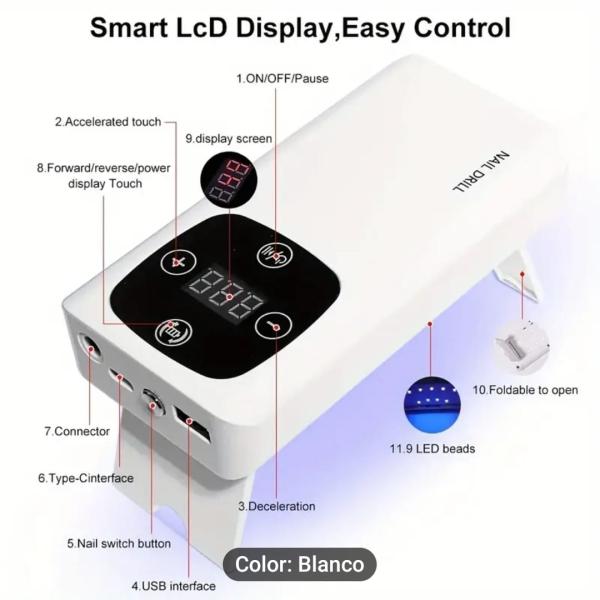 Drill pulidor y lampara de secado (recargable) silver