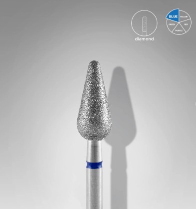 Punta Diamante, &laquo;Pera Redondeada&raquo; 5 mm Azul