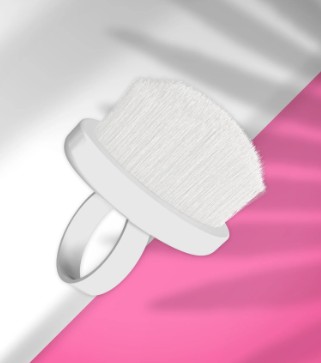 Cepillo anillo manicura para eliminar el polvo BLANCO