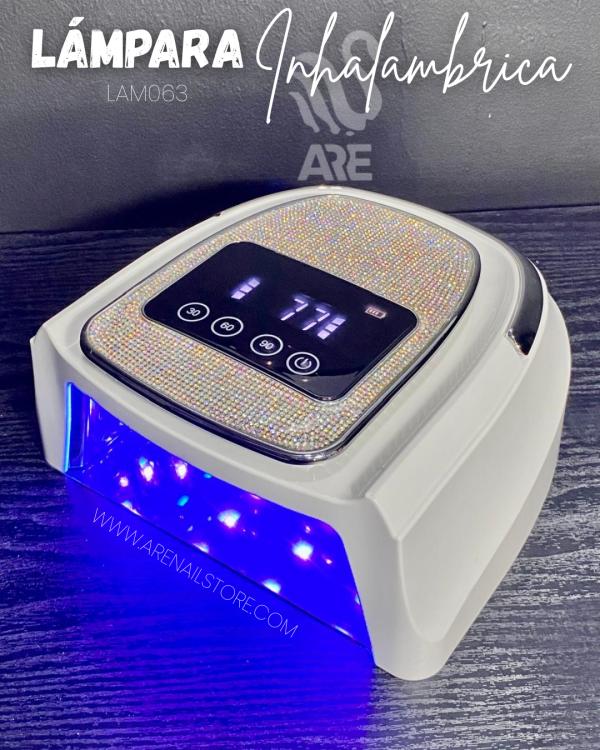 Lampara de secado pantalla tactil con sensor plateada con cristales