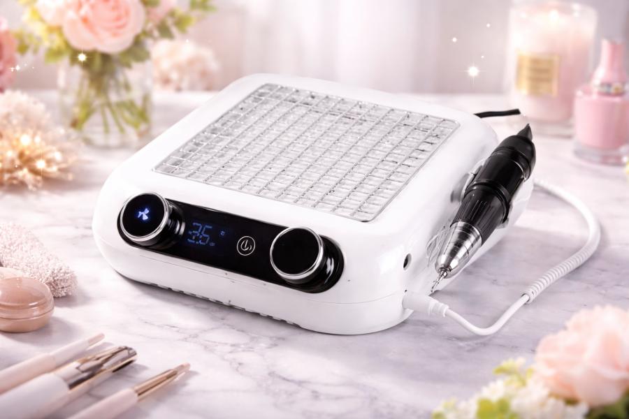 Drill pulidor con aspiradora de polvo Blanco