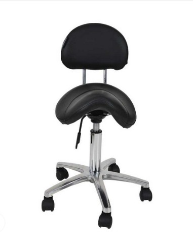 Taburete con Respaldar Negro