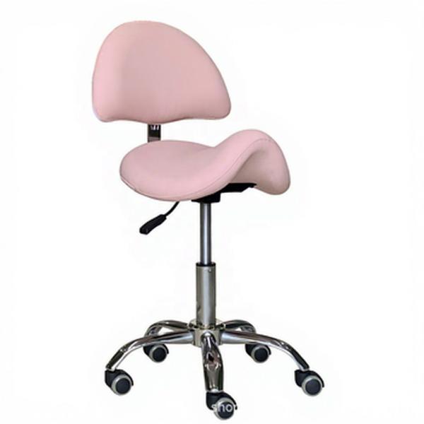 Taburete con Respaldar Rosado