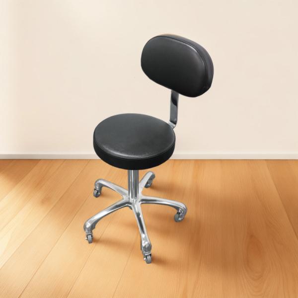 Taburete con Respaldar Negro Mediano