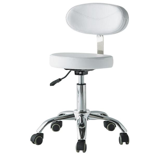 Taburete con Respaldar Blanco Mediano