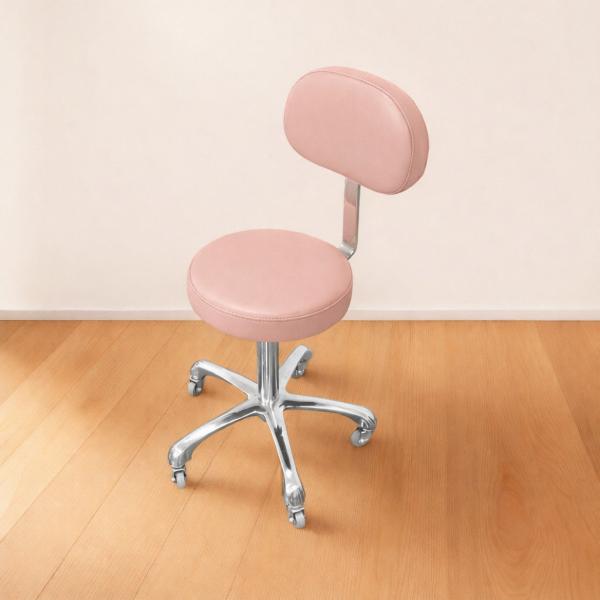 Taburete con Respaldar Rosa Mediano